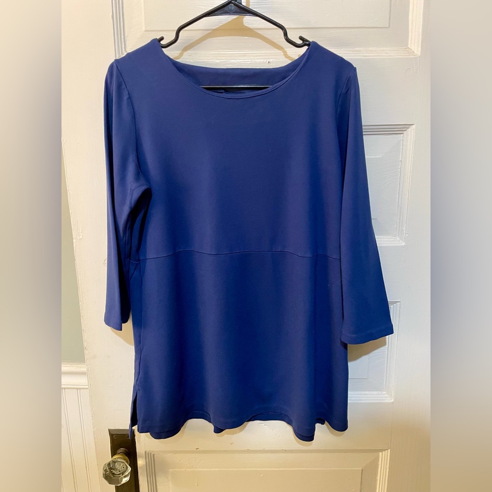 J. Jill Deep Blue Ponte Tunic Top, Medium